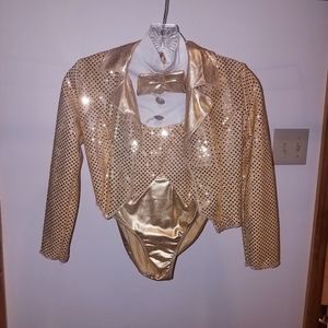 White and gold costume